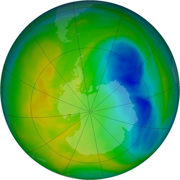 Antarctic ozone map for 15 November 2005